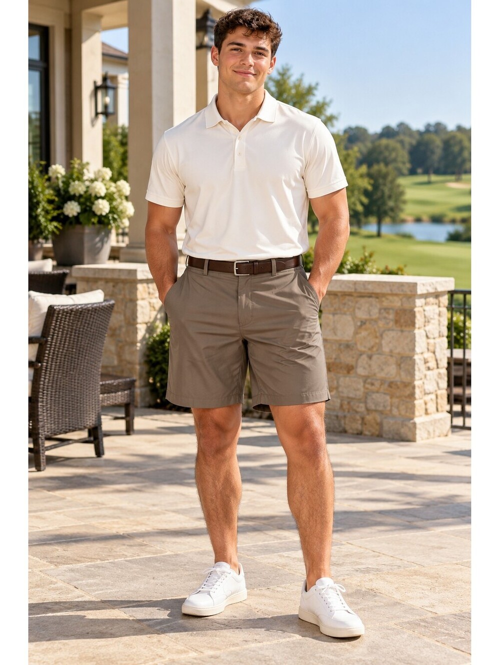 Adidas Climalite Golf Shorts Men’s 38 Taupe Brown